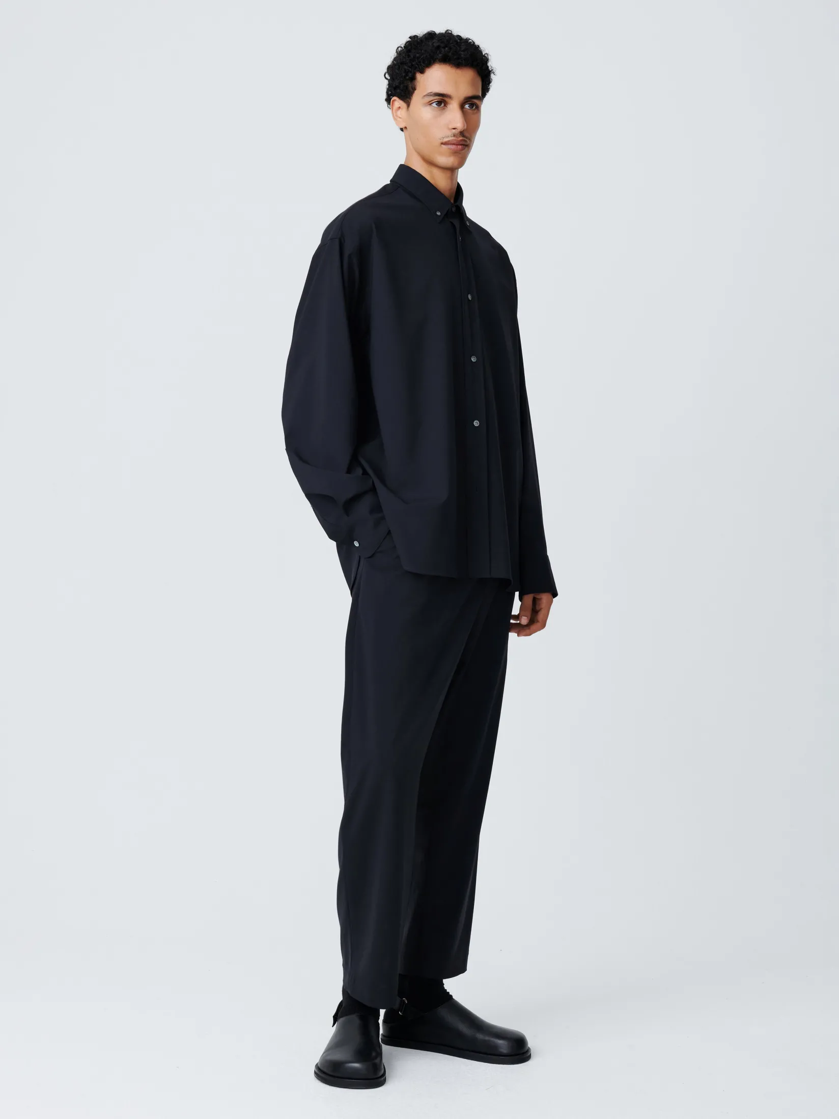 Outlet Studio Nicholson Jude Tropical Wool Shirt Darkest Navy