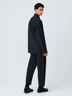 Outlet Studio Nicholson Jude Tropical Wool Shirt Darkest Navy