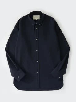 Outlet Studio Nicholson Jude Tropical Wool Shirt Darkest Navy