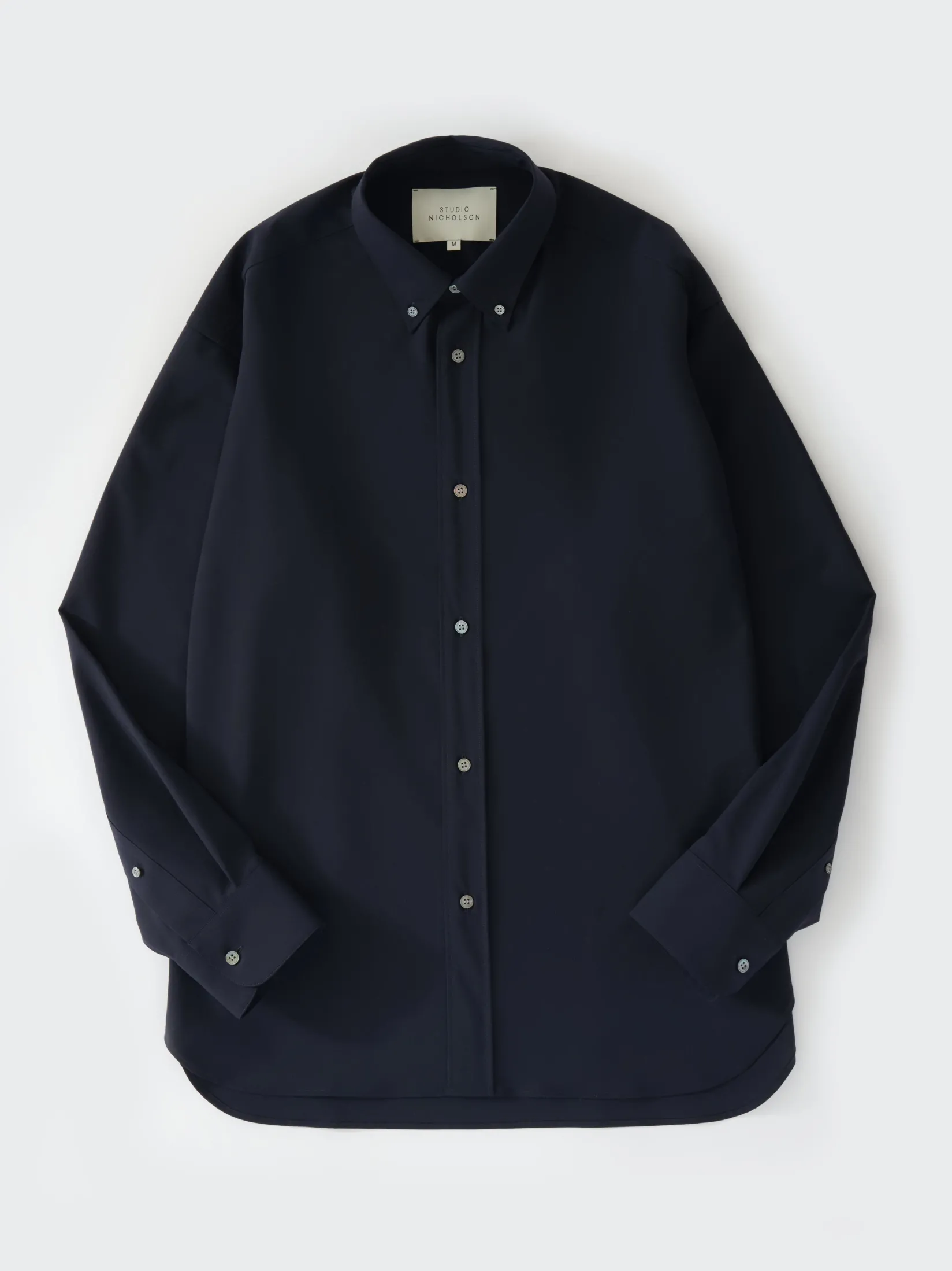Outlet Studio Nicholson Jude Tropical Wool Shirt Darkest Navy