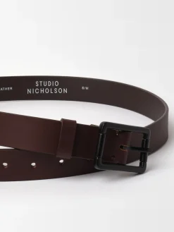 Clearance Studio Nicholson Leather Belt Chestnut