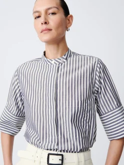Clearance Studio Nicholson Malawi Shirt Stripe Navy