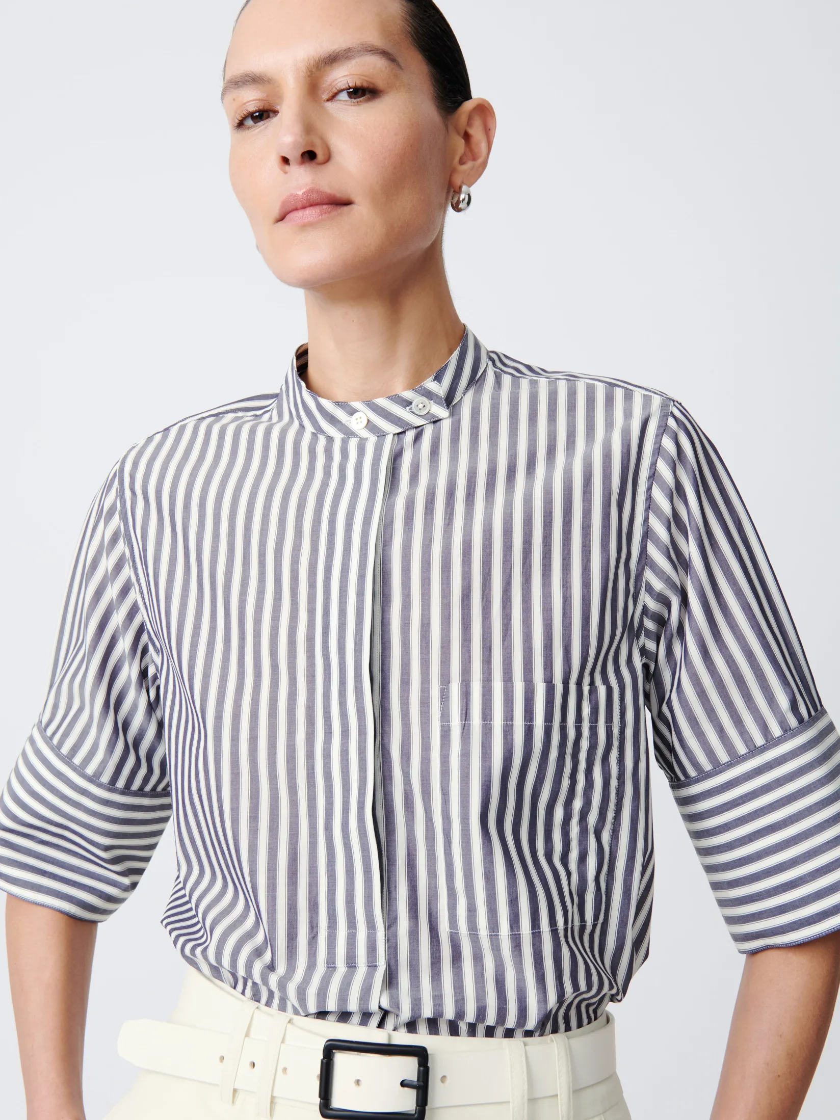Clearance Studio Nicholson Malawi Shirt Stripe Navy