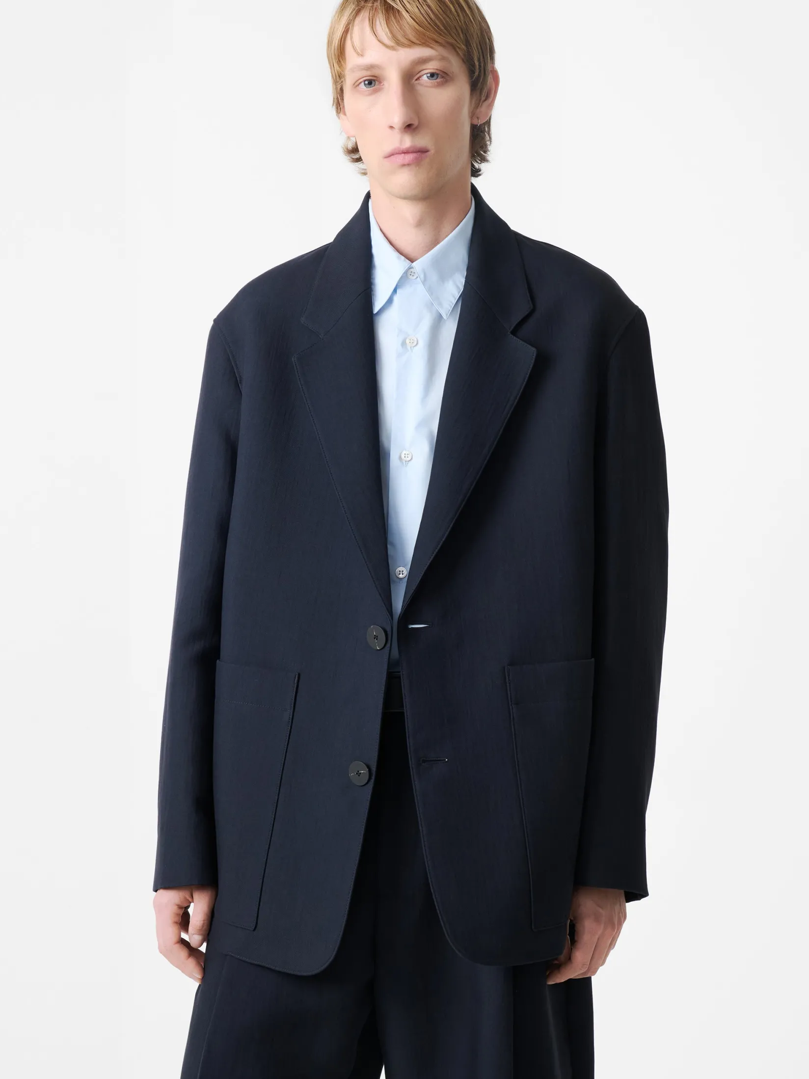 Sale Studio Nicholson Men's Conde Double Cotton Jacket Darkest Navy