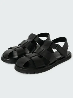 Fashion Studio Nicholson Men's Sandom Leather Sandal Black