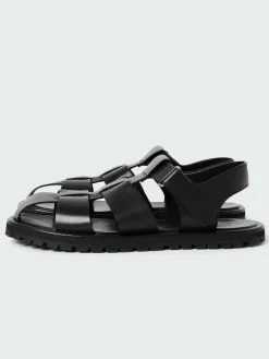 Fashion Studio Nicholson Men's Sandom Leather Sandal Black
