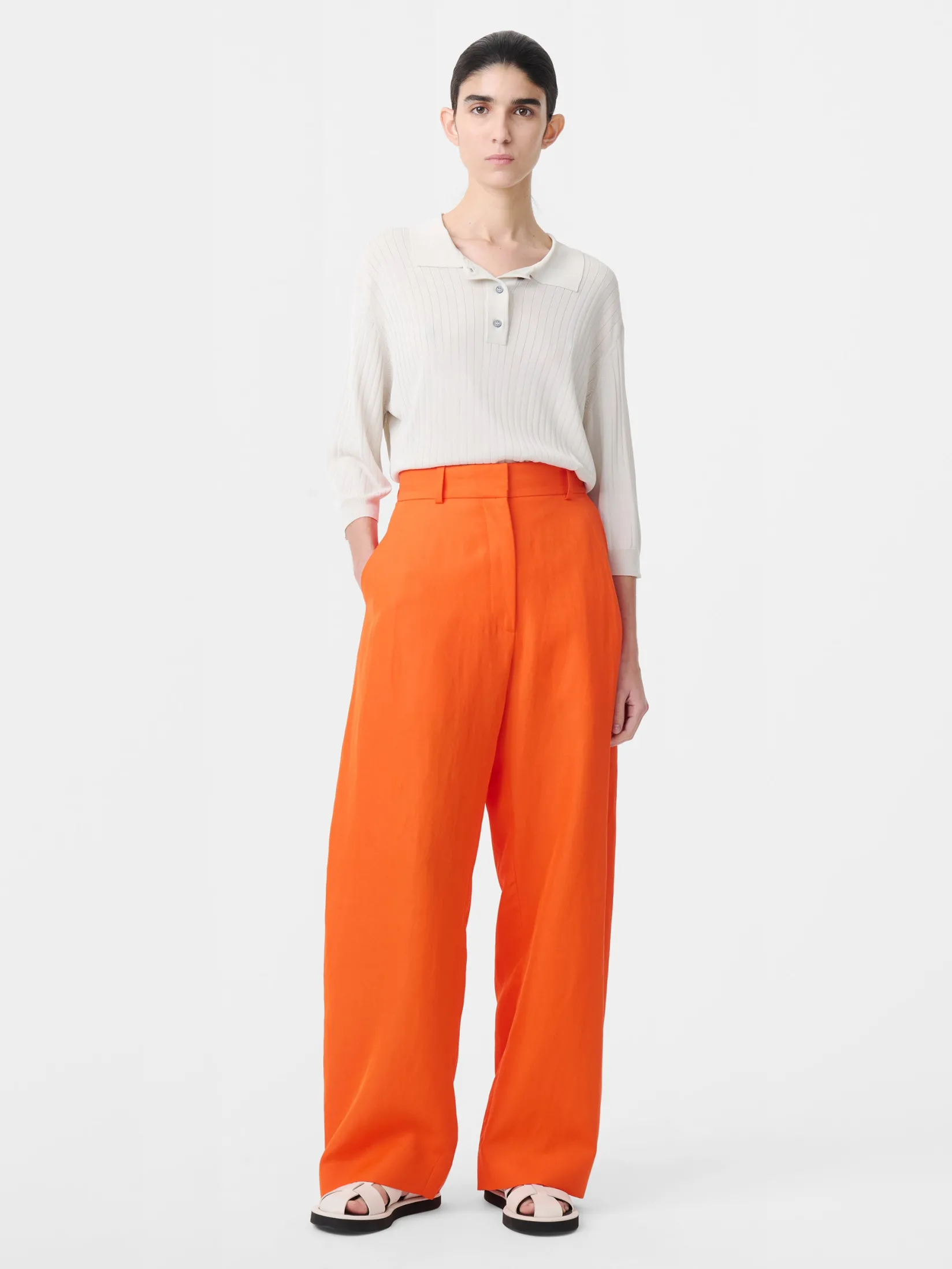 Sale Studio Nicholson Myers Linen Pant Clementine