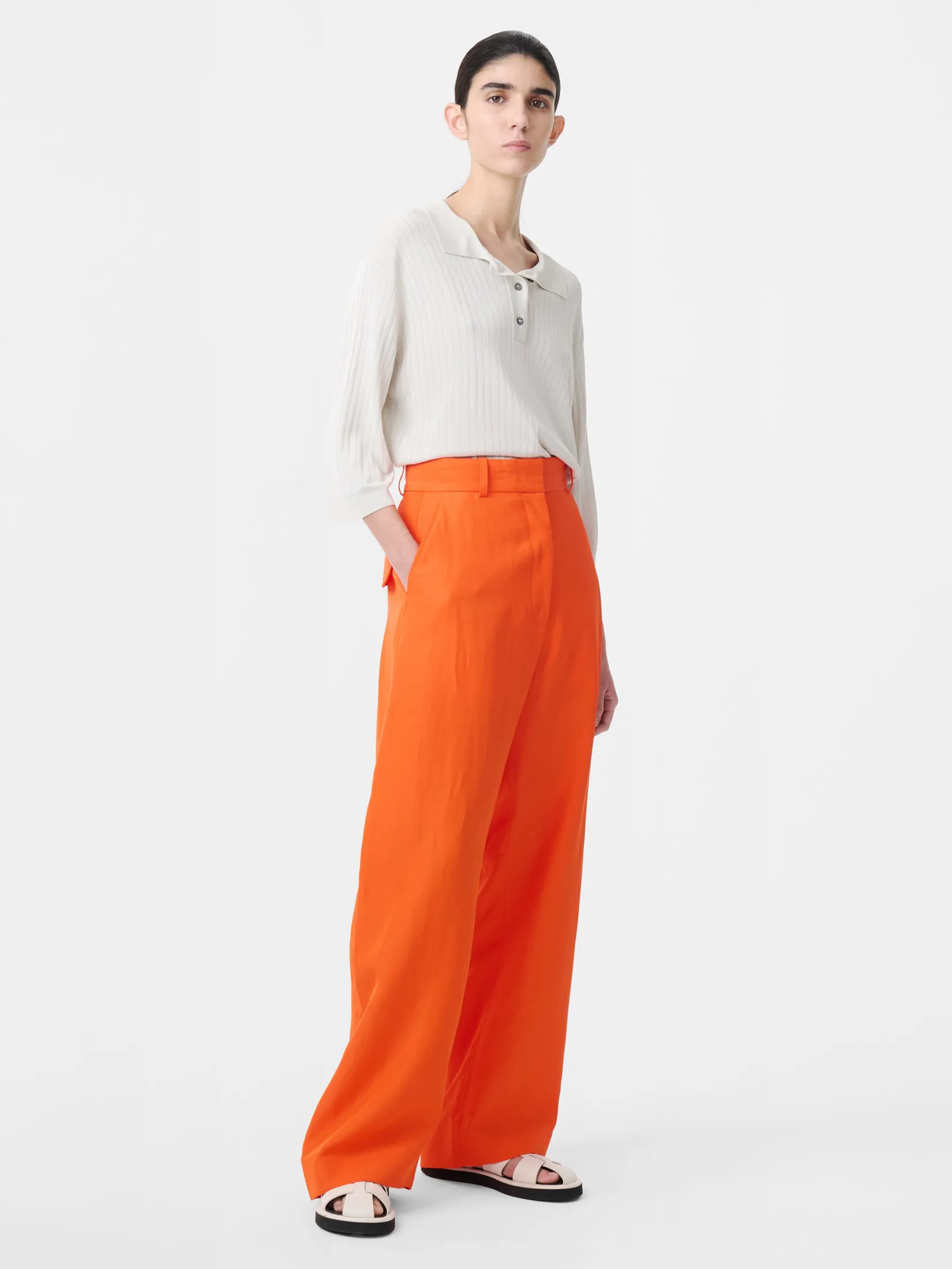 Sale Studio Nicholson Myers Linen Pant Clementine