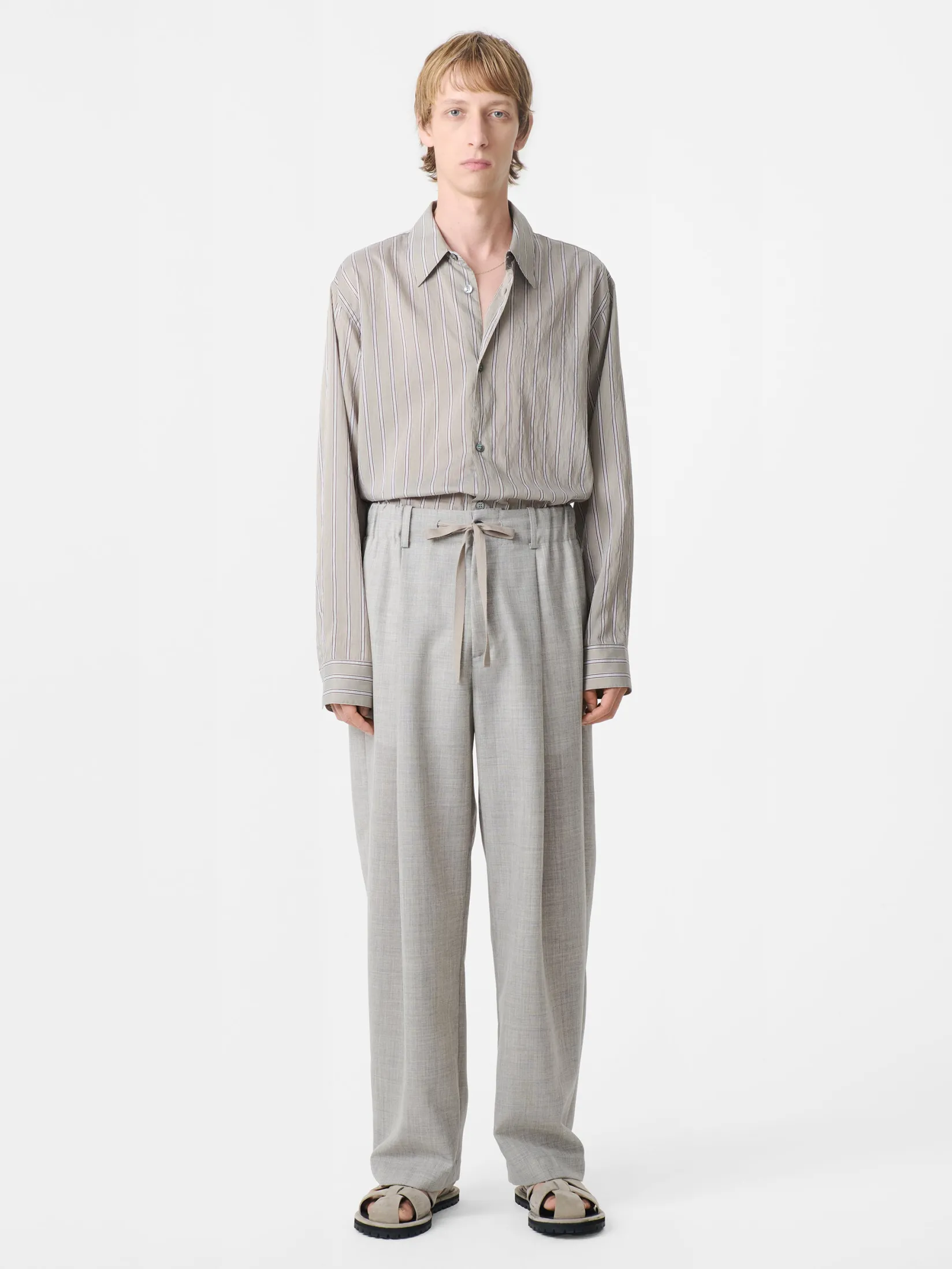 Best Studio Nicholson Noam Tropical Wool Pant Ice Melange