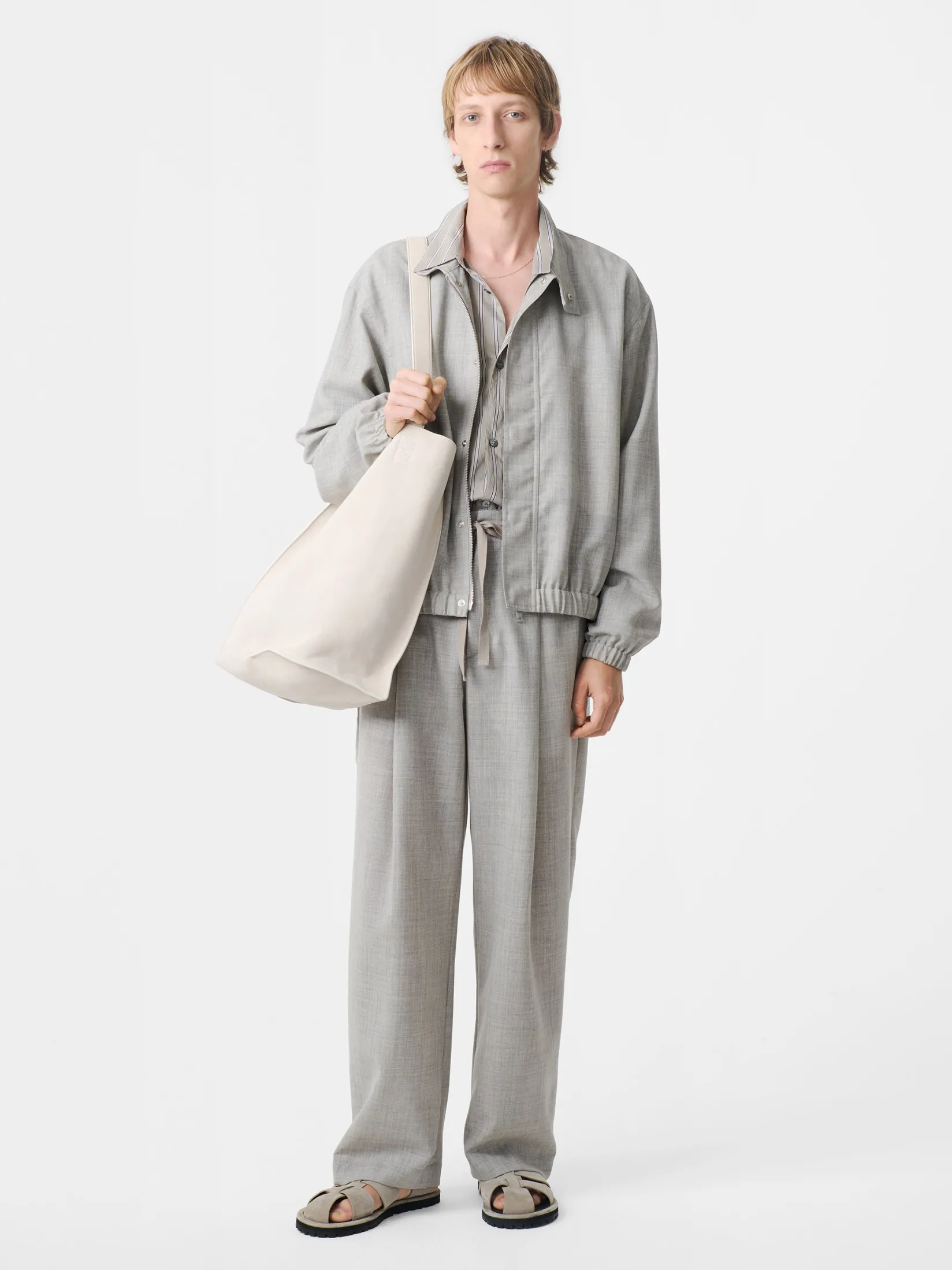 Best Studio Nicholson Noam Tropical Wool Pant Ice Melange