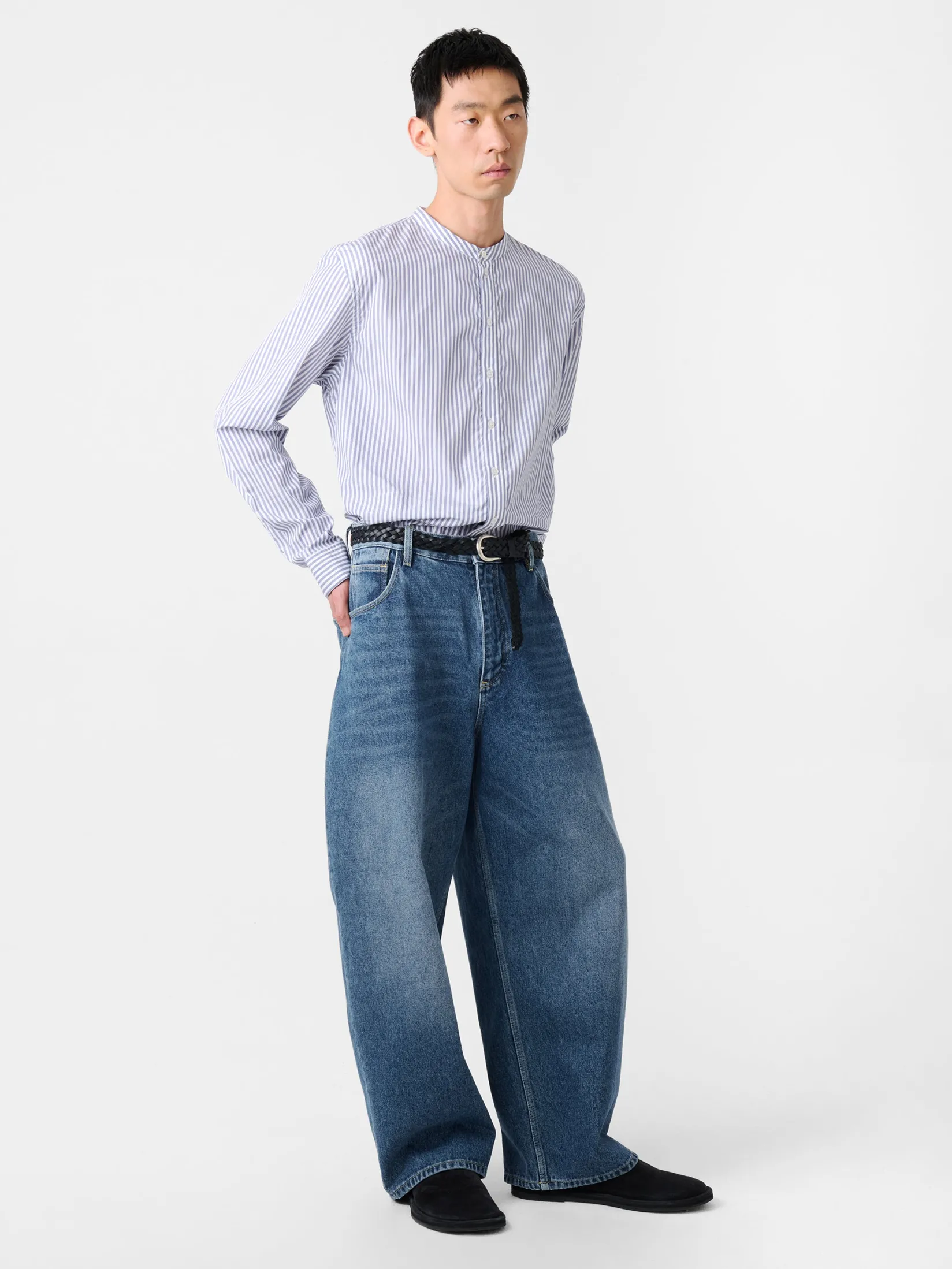 Outlet Studio Nicholson Paolo Denim Pant Worn Wash Indigo
