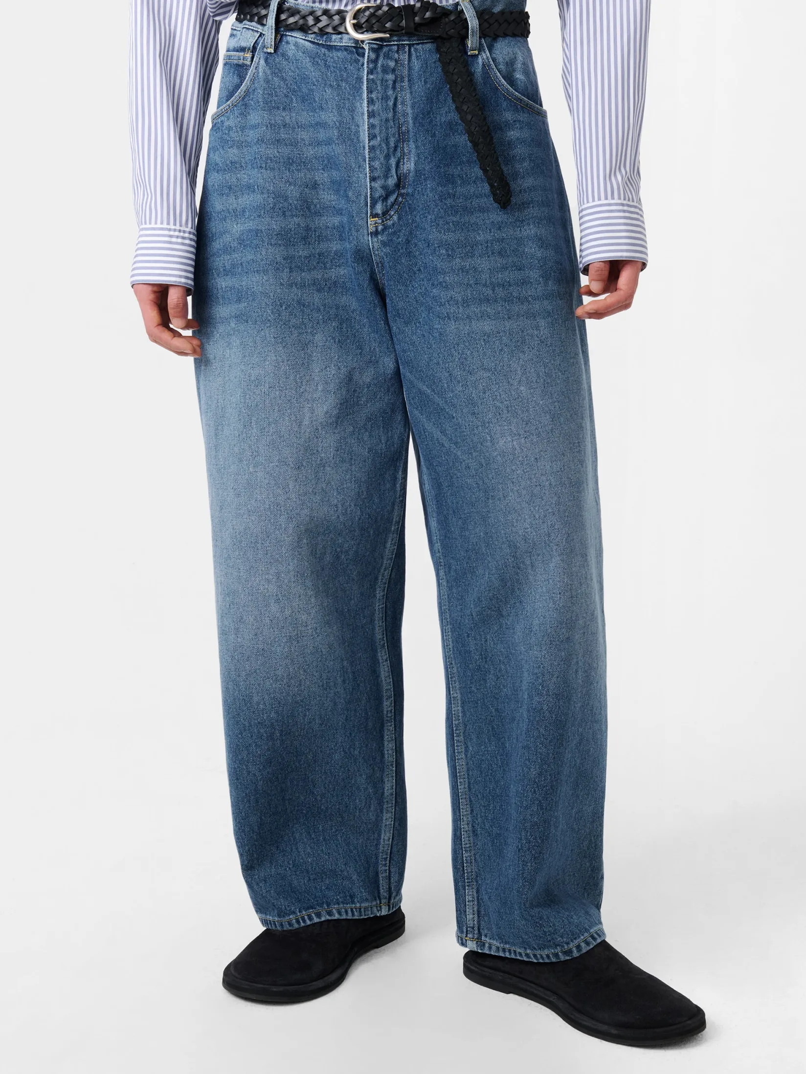 Outlet Studio Nicholson Paolo Denim Pant Worn Wash Indigo