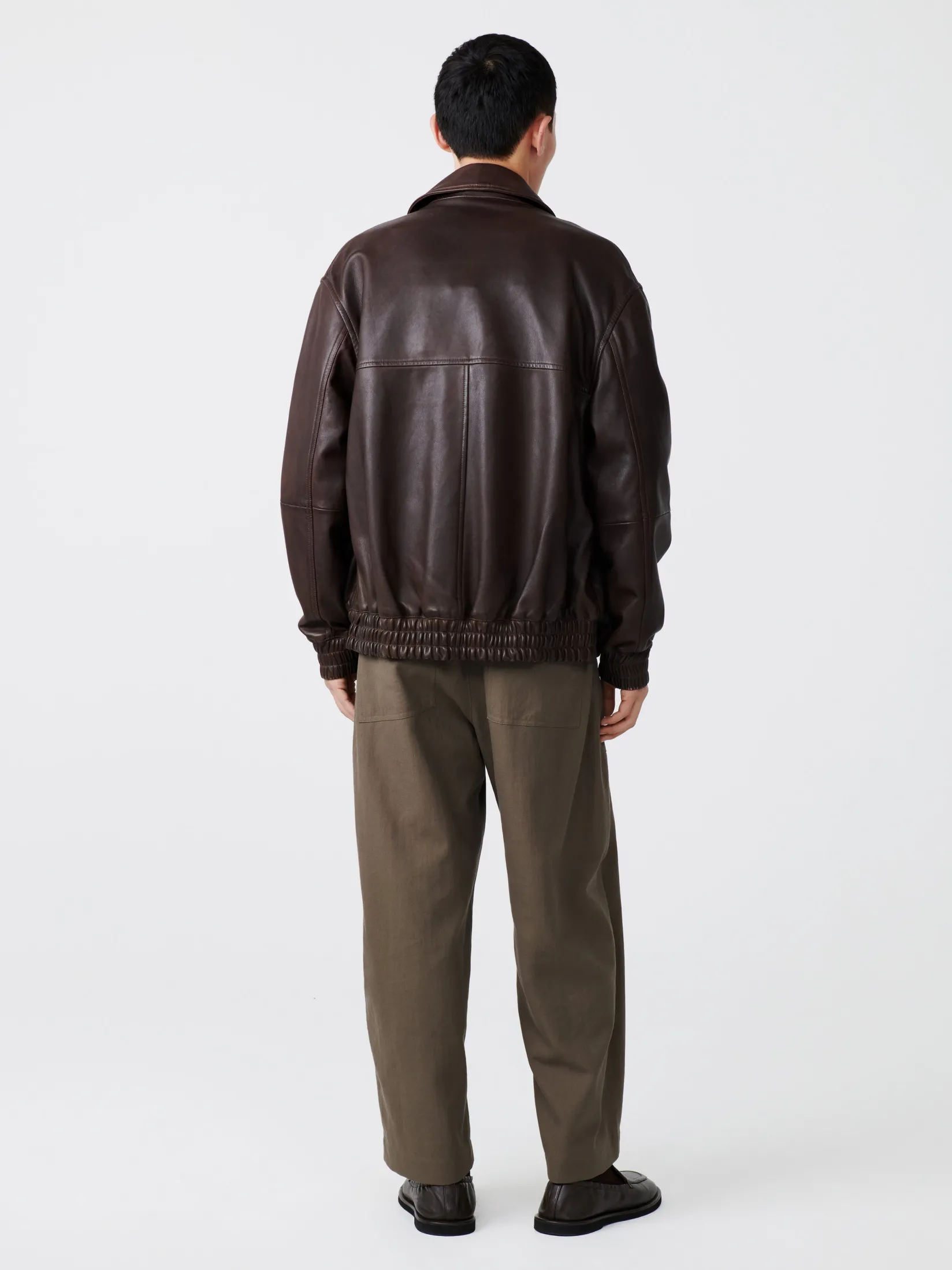 Online Studio Nicholson Piston Leather Jacket Brown