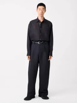 Online Studio Nicholson Rafe Linen Shirt Darkest Navy
