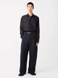 Online Studio Nicholson Rafe Linen Shirt Darkest Navy
