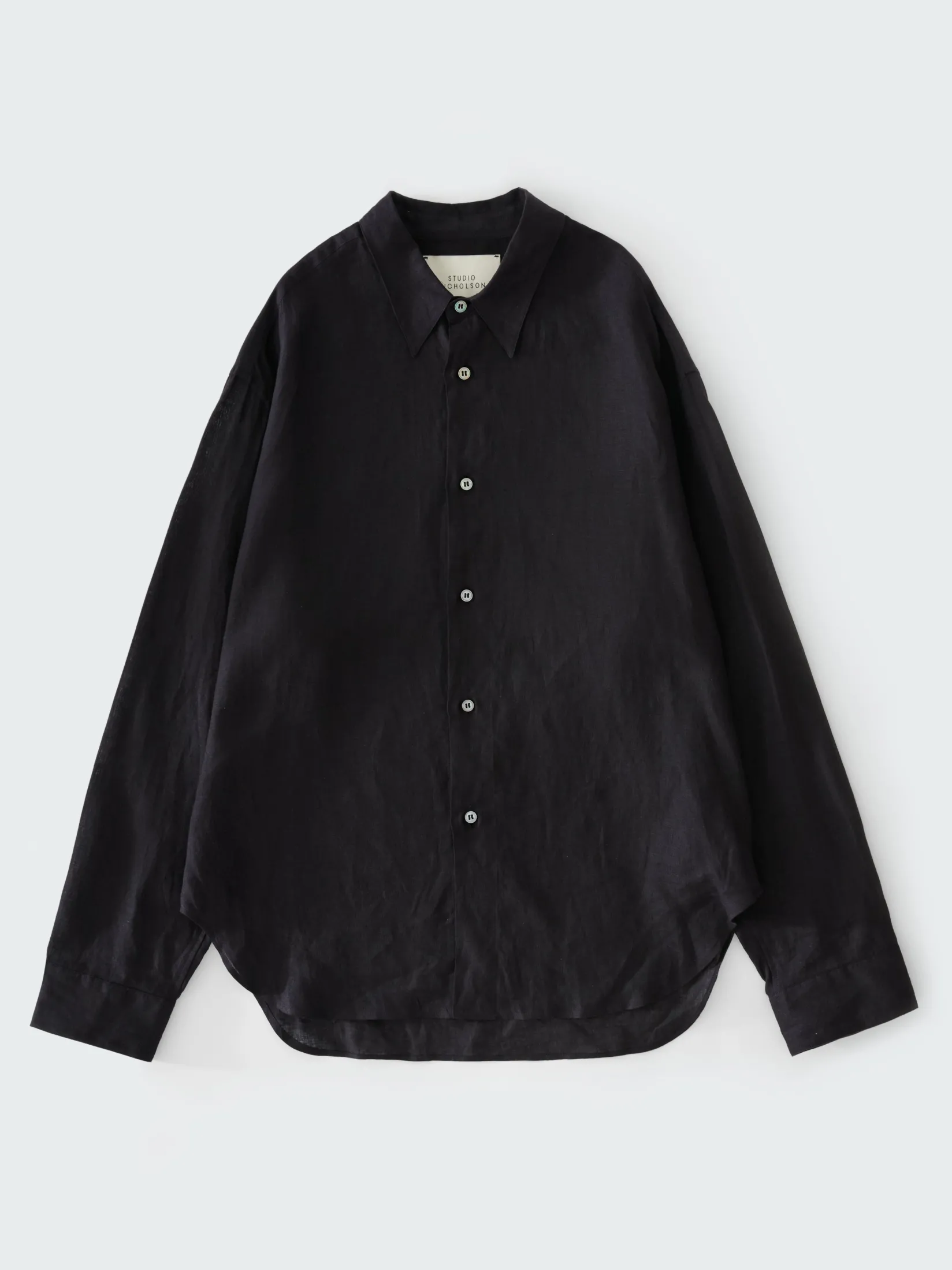 Online Studio Nicholson Rafe Linen Shirt Darkest Navy