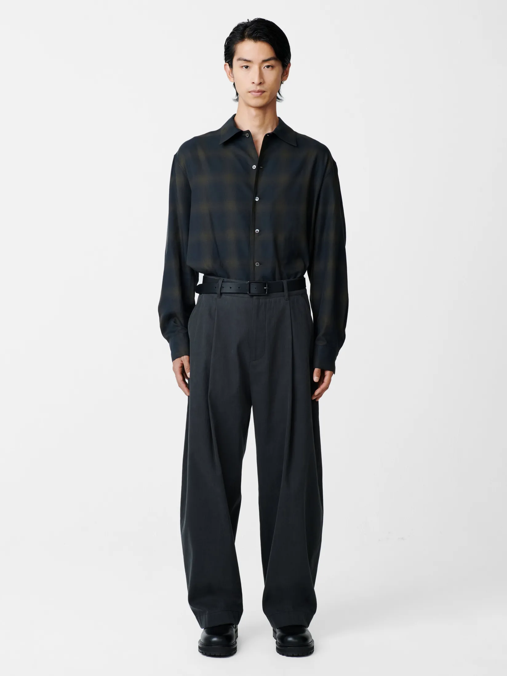 Clearance Studio Nicholson Ray Shirt Black / Chocolate Brown Check