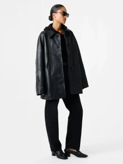 Outlet Studio Nicholson Ridger Leather Coat Black