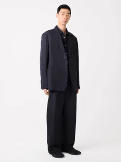 Fashion Studio Nicholson Roversi Linen Jacket Darkest Navy