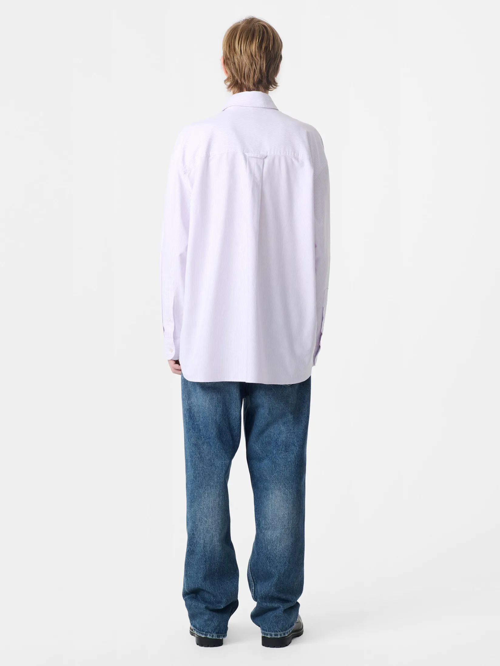 Clearance Studio Nicholson Ruskin Shirt Lilac Stripe