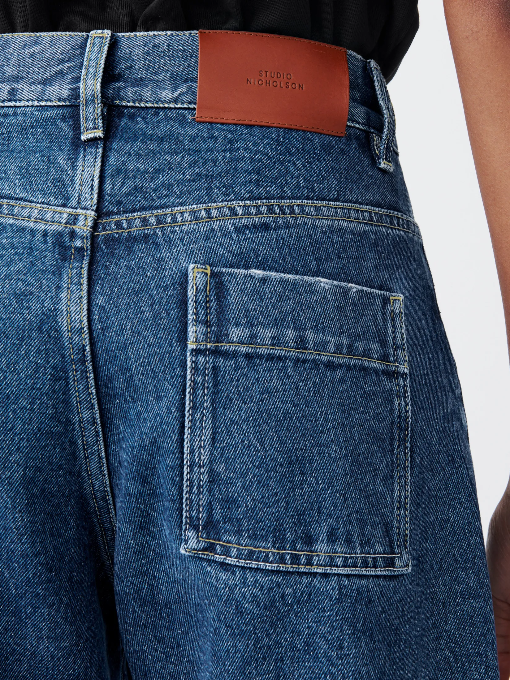 Sale Studio Nicholson Ruthe Denim Pant Beach Fade