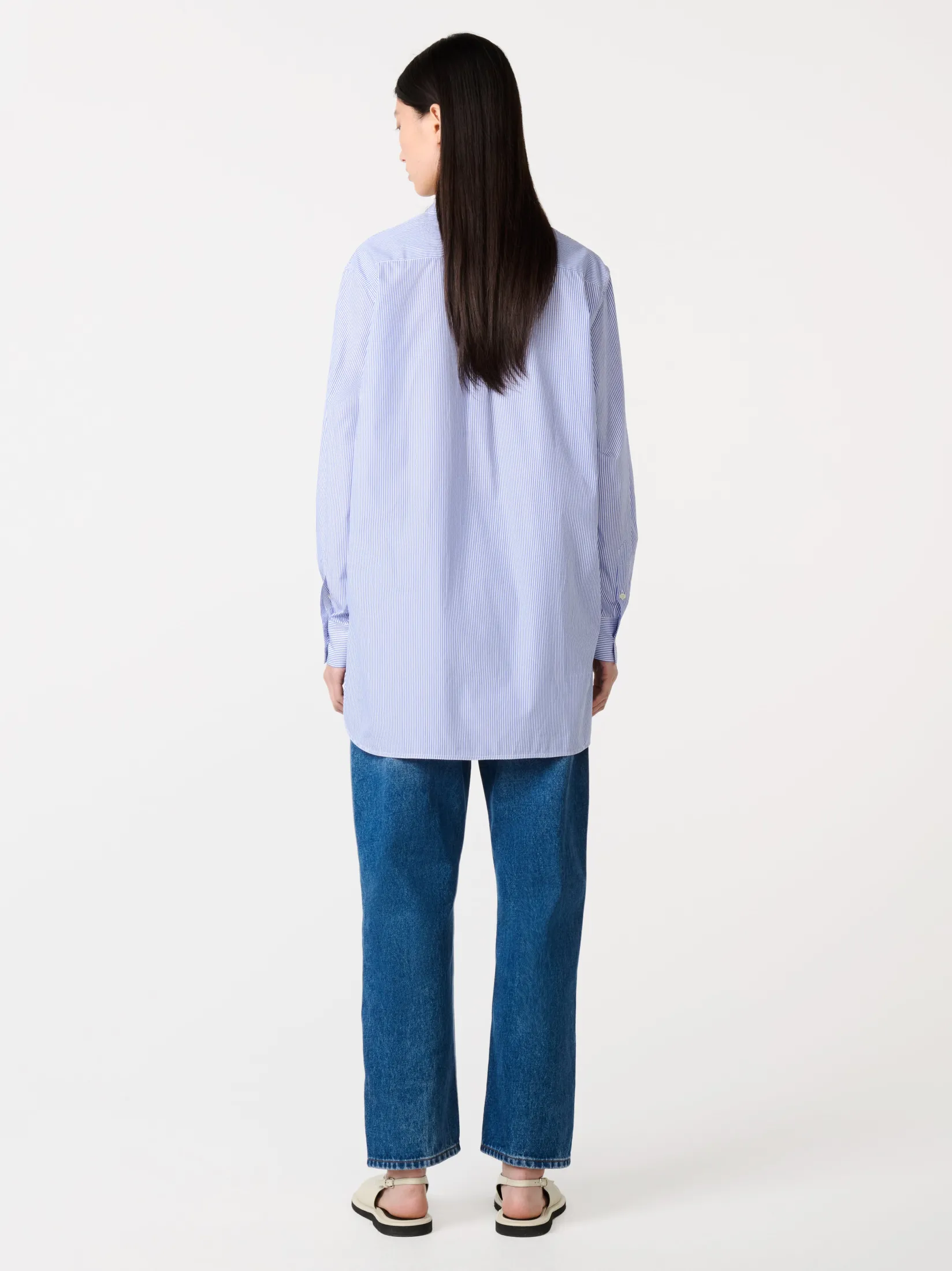 Online Studio Nicholson Ruthe Denim Pant Worn Wash Indigo