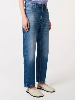 Online Studio Nicholson Ruthe Denim Pant Worn Wash Indigo