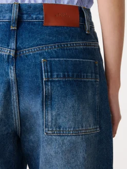 Online Studio Nicholson Ruthe Denim Pant Worn Wash Indigo