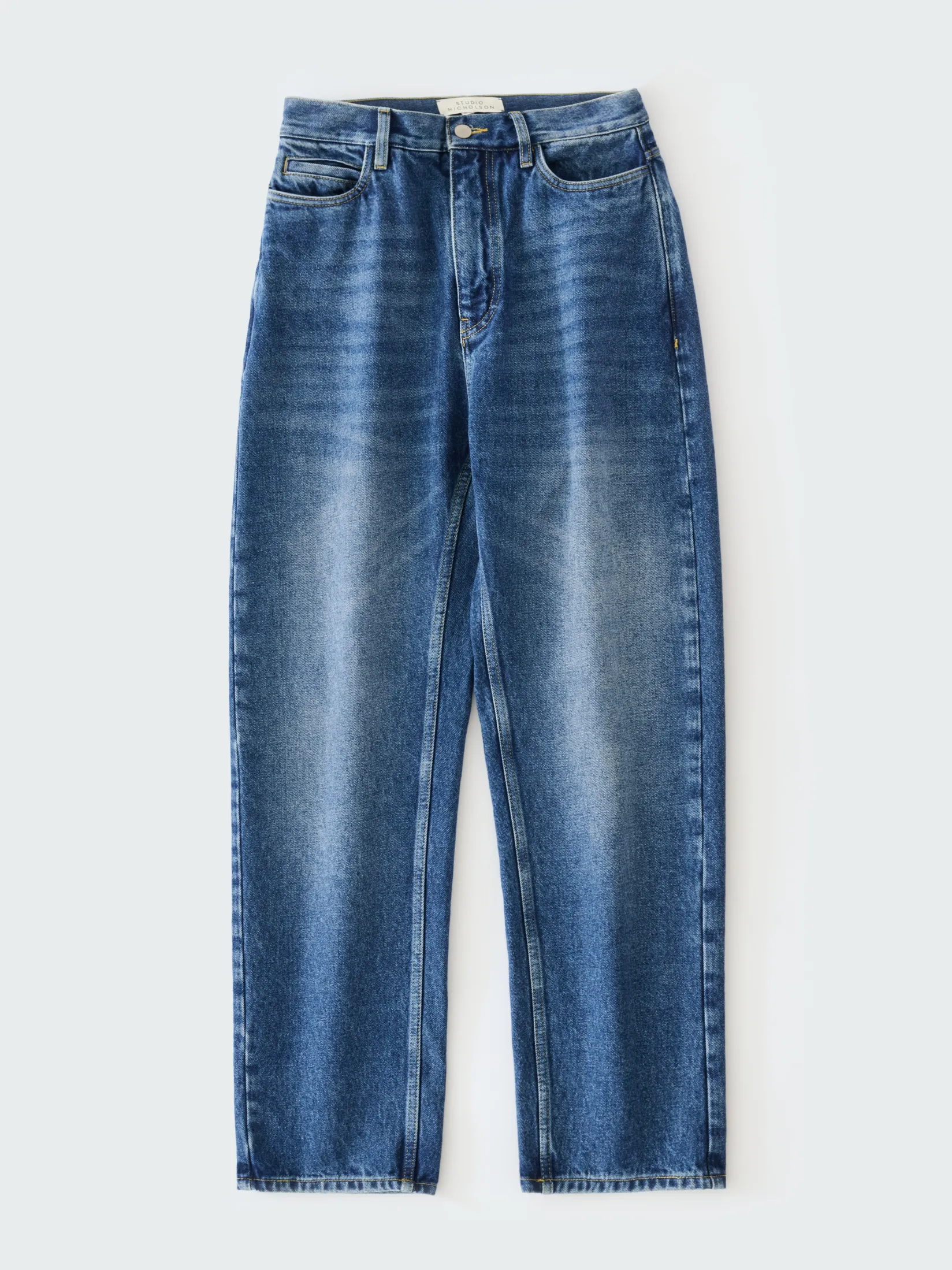 Online Studio Nicholson Ruthe Denim Pant Worn Wash Indigo