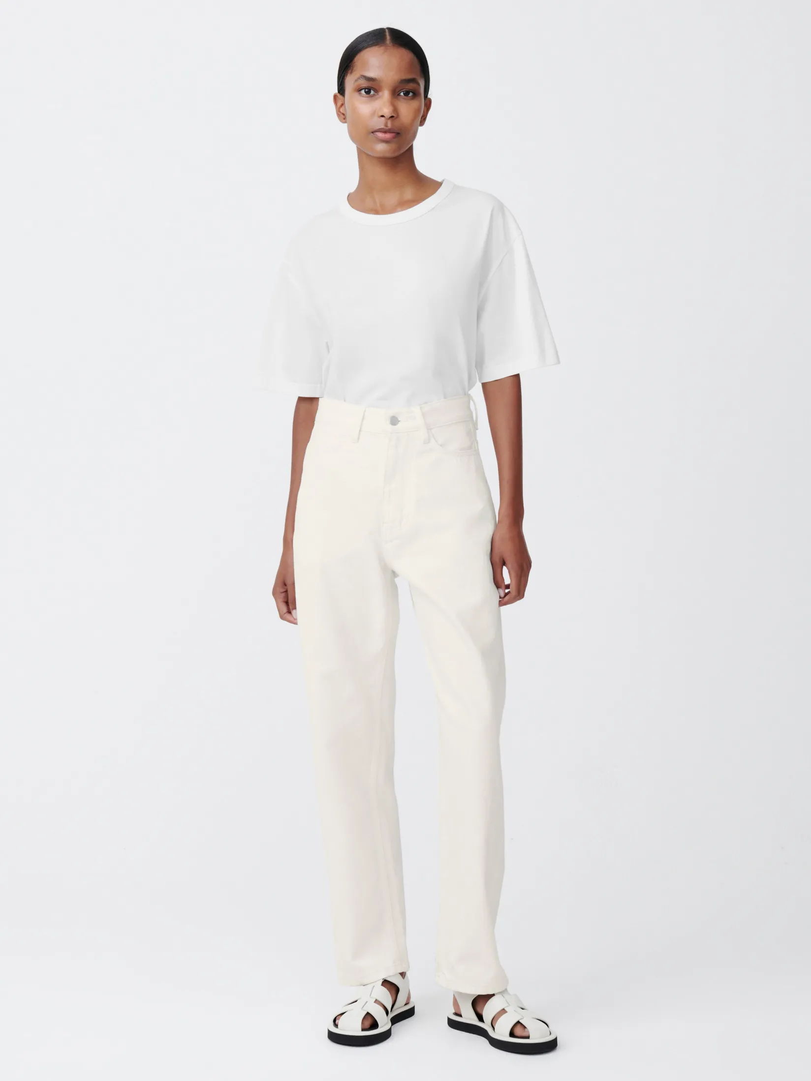 Fashion Studio Nicholson Ruthe Denim Pant Parchment