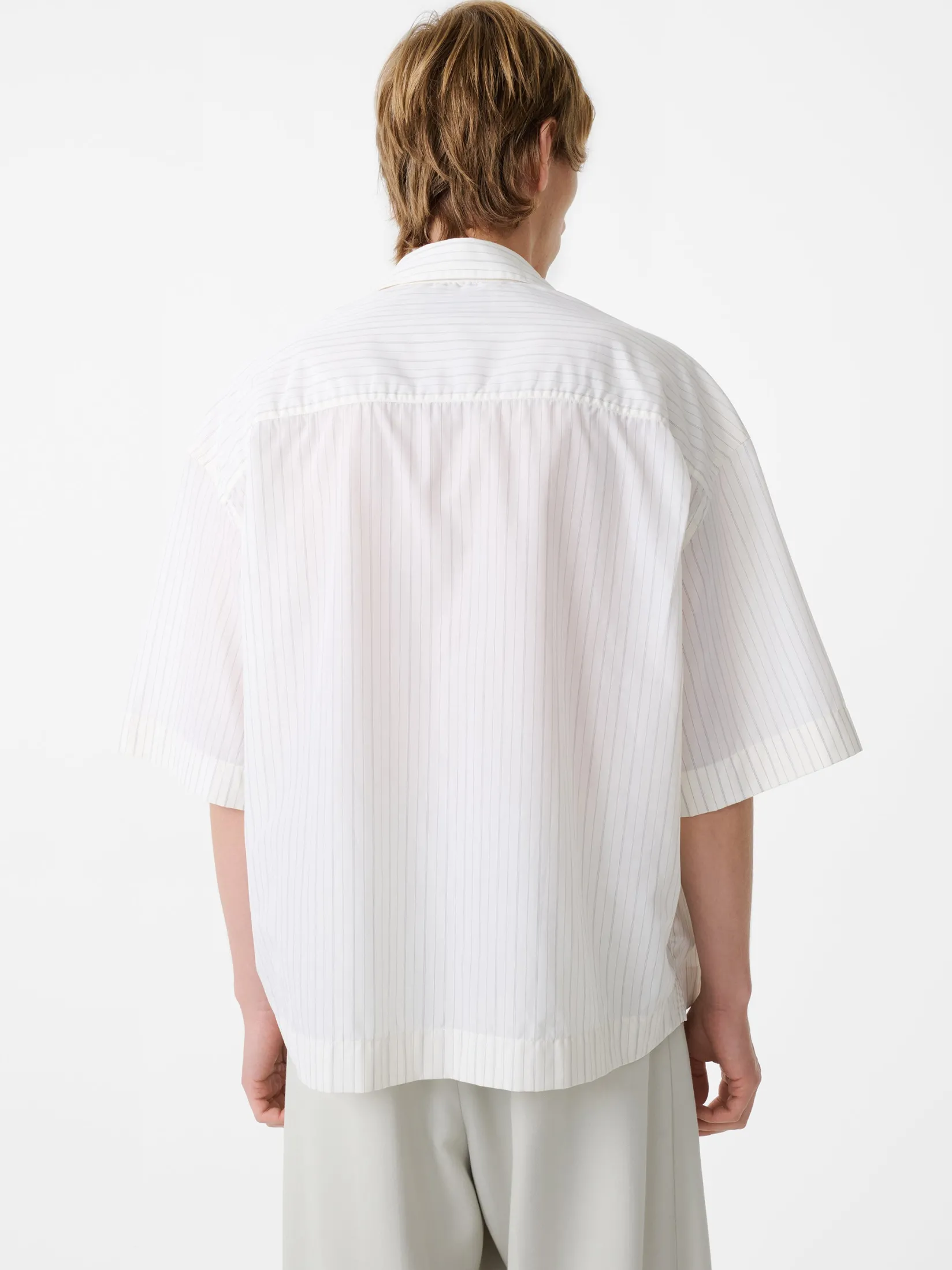 New Studio Nicholson Sanko Shirt Parchment Stripe