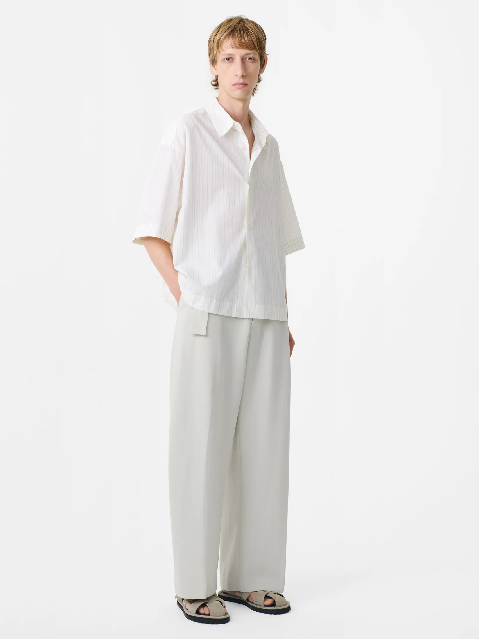 New Studio Nicholson Sanko Shirt Parchment Stripe