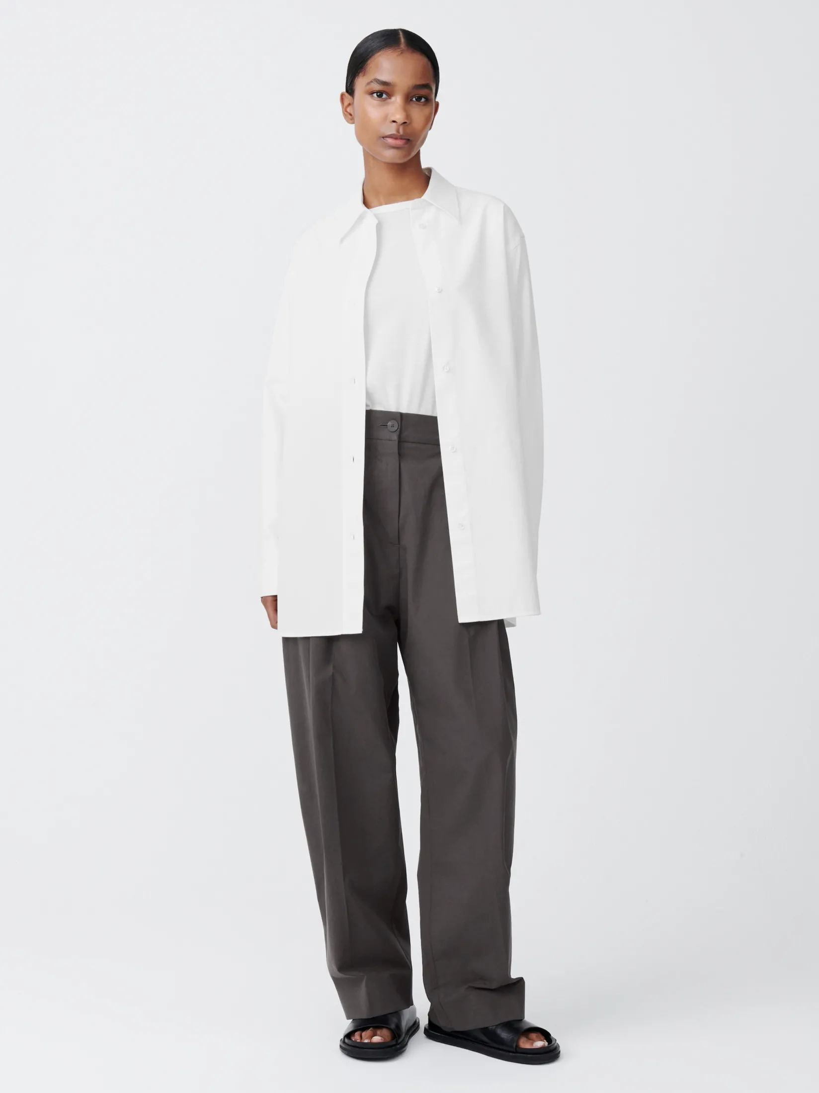 Discount Studio Nicholson Santos Oxford Shirt Optic White