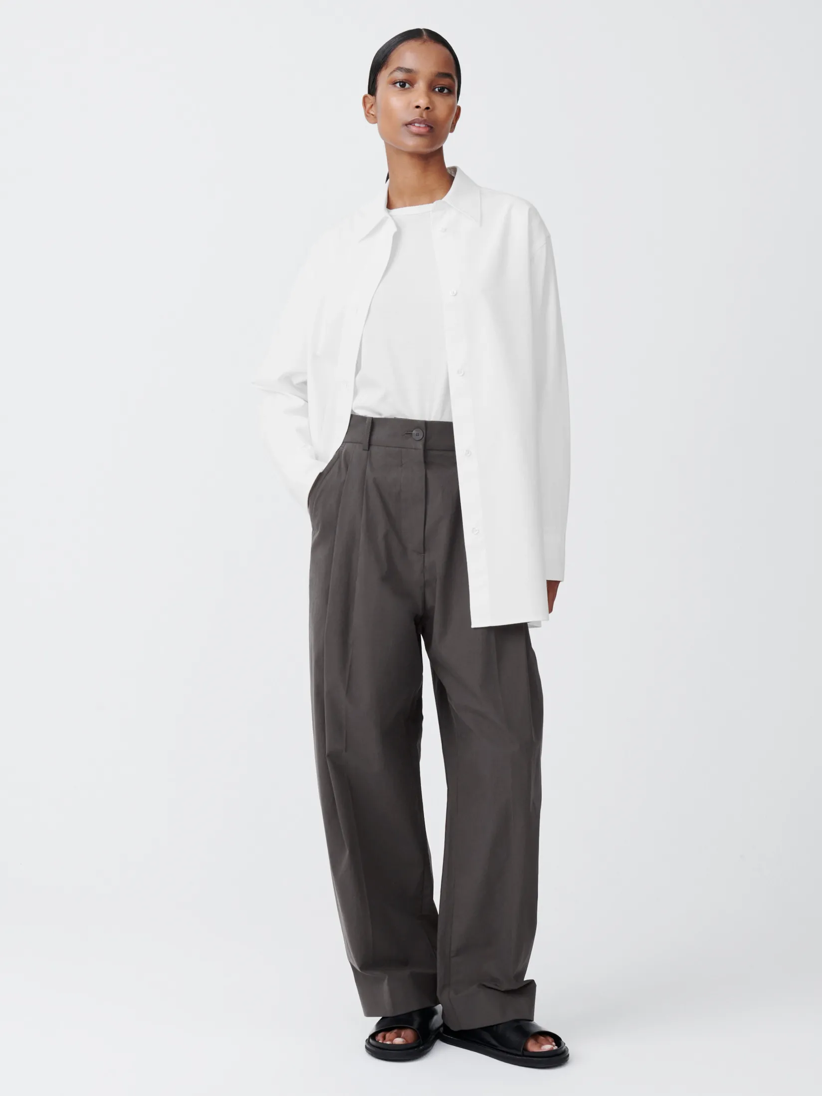 Discount Studio Nicholson Santos Oxford Shirt Optic White