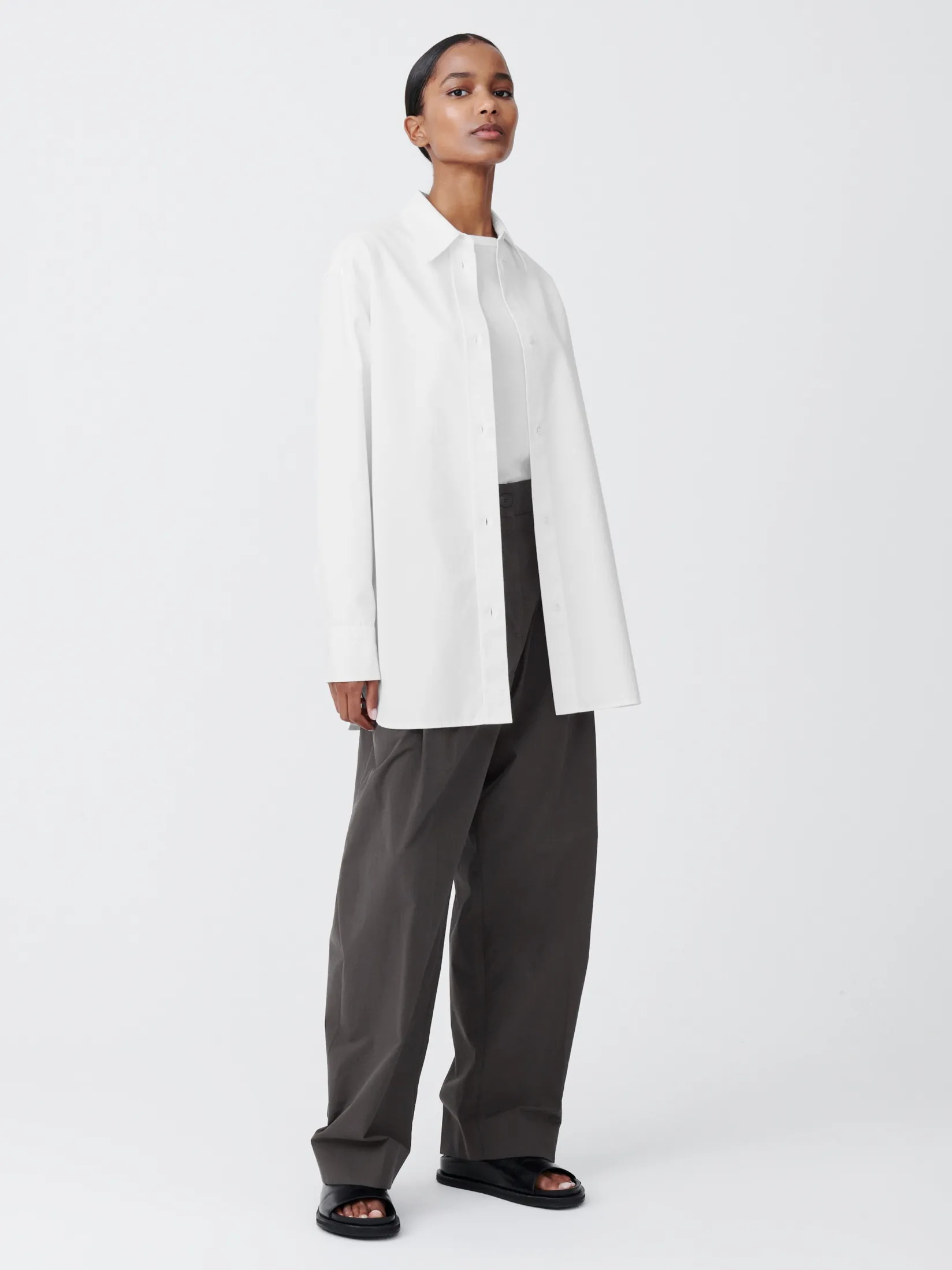 Discount Studio Nicholson Santos Oxford Shirt Optic White