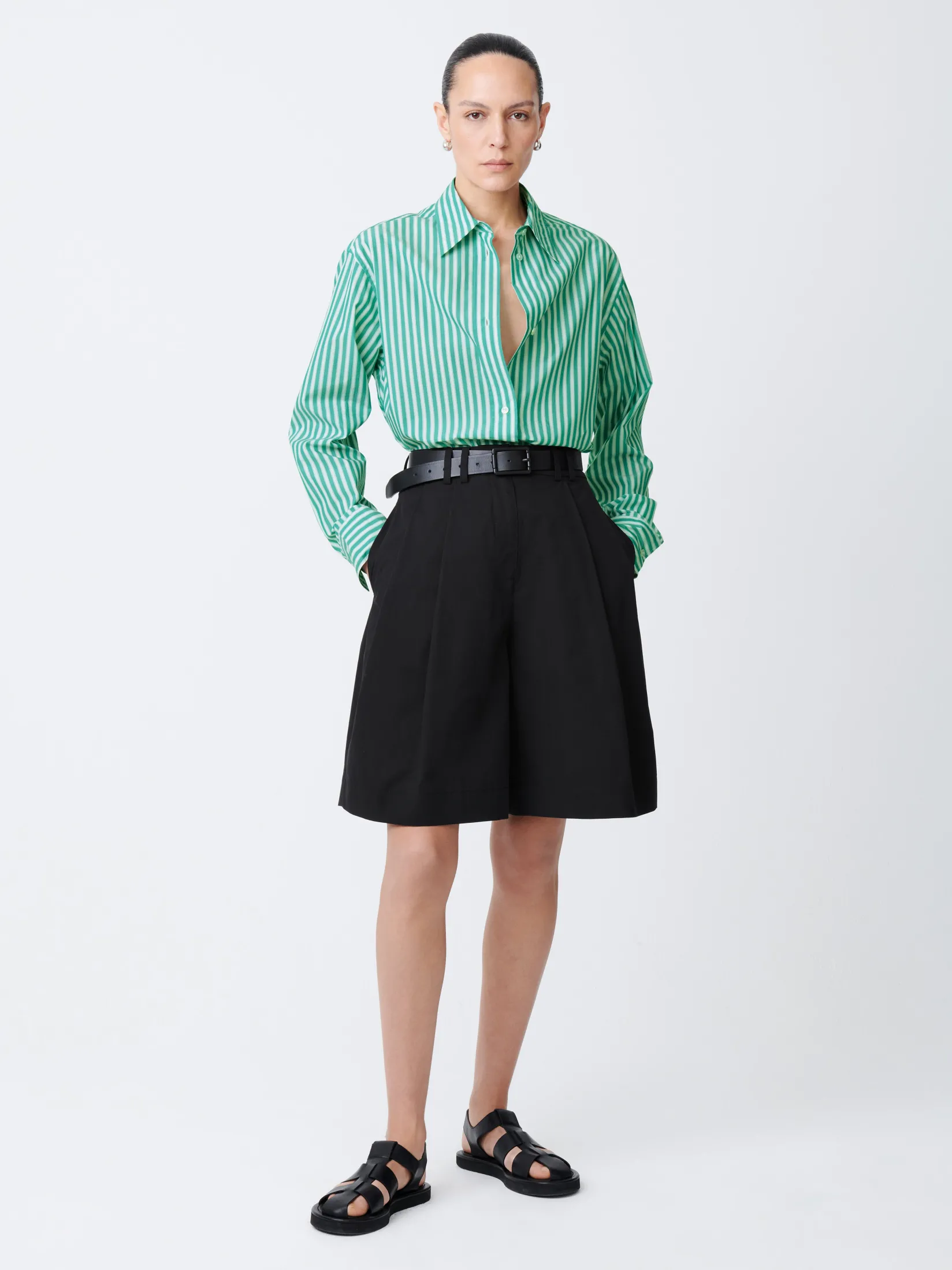 Best Studio Nicholson Santos Shirt Stripe Green