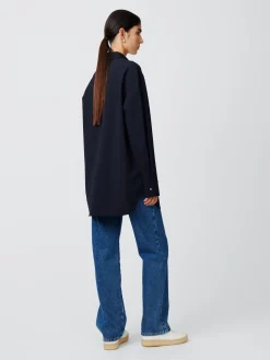 Outlet Studio Nicholson Santos Tropical Wool Shirt Darkest Navy