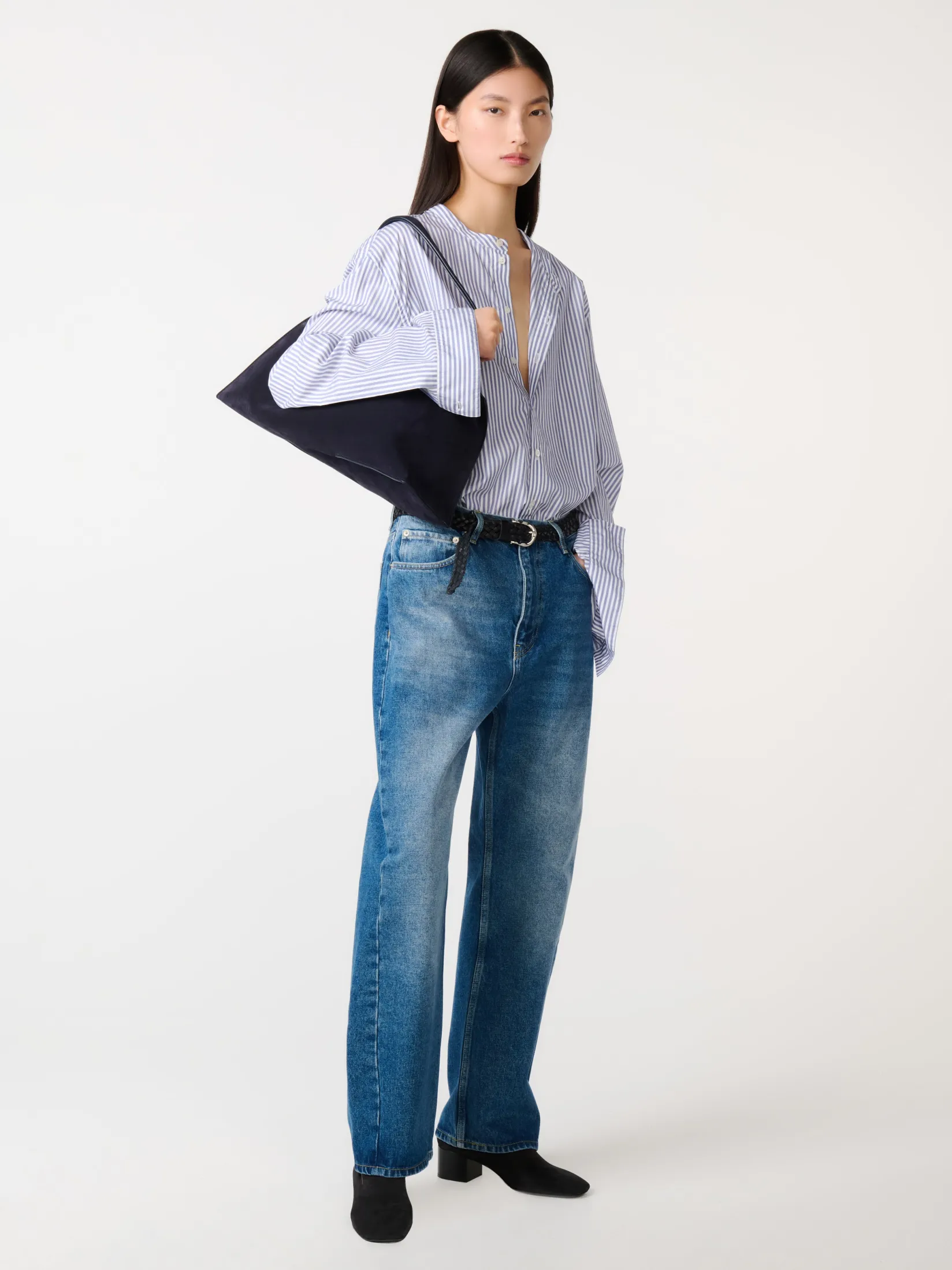 Hot Studio Nicholson Shiboru Suede Bag Darkest Navy