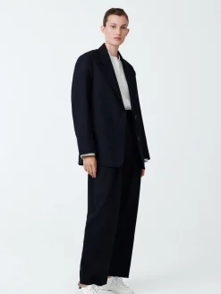 Sale Studio Nicholson Sperro Tropical Wool Pant Darkest Navy