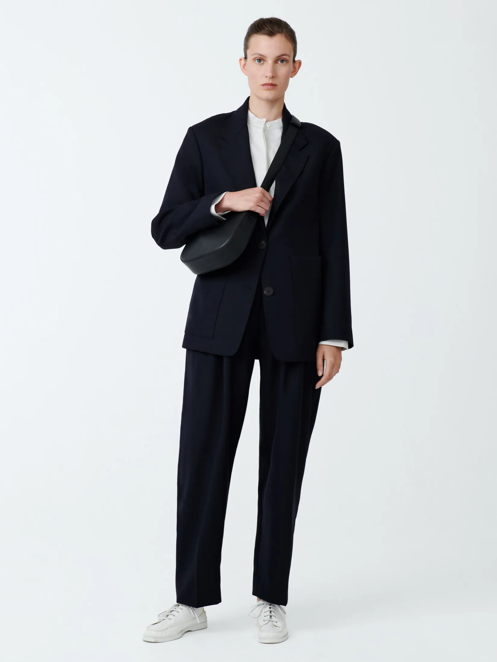 Sale Studio Nicholson Sperro Tropical Wool Pant Darkest Navy