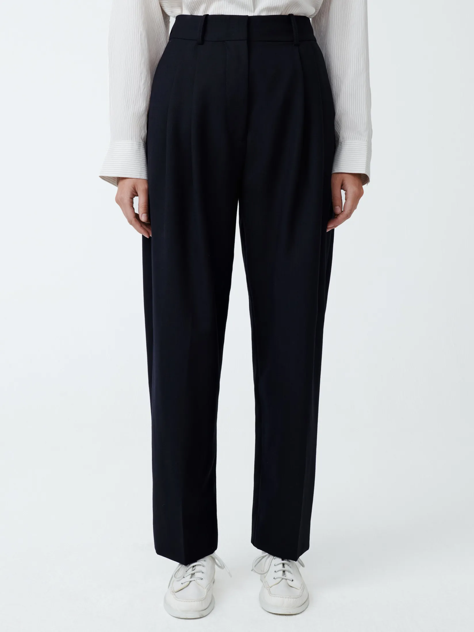 Sale Studio Nicholson Sperro Tropical Wool Pant Darkest Navy