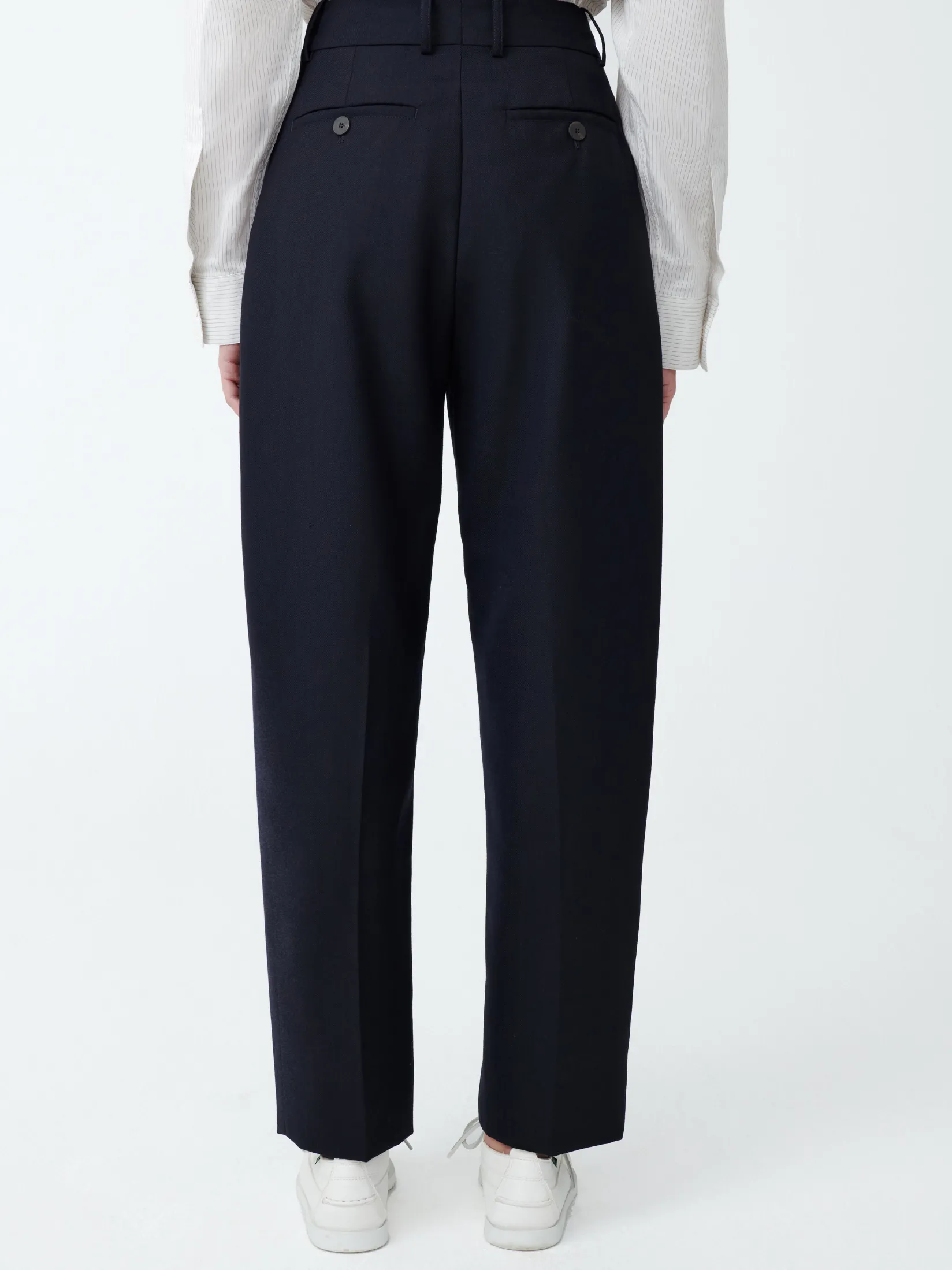 Sale Studio Nicholson Sperro Tropical Wool Pant Darkest Navy