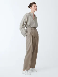 New Studio Nicholson Sperro Tropical Wool Pant Straw Melange