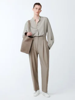 New Studio Nicholson Sperro Tropical Wool Pant Straw Melange