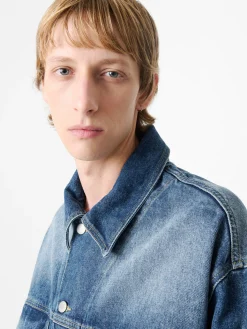 Discount Studio Nicholson Stein Denim Jacket Worn Wash Indigo
