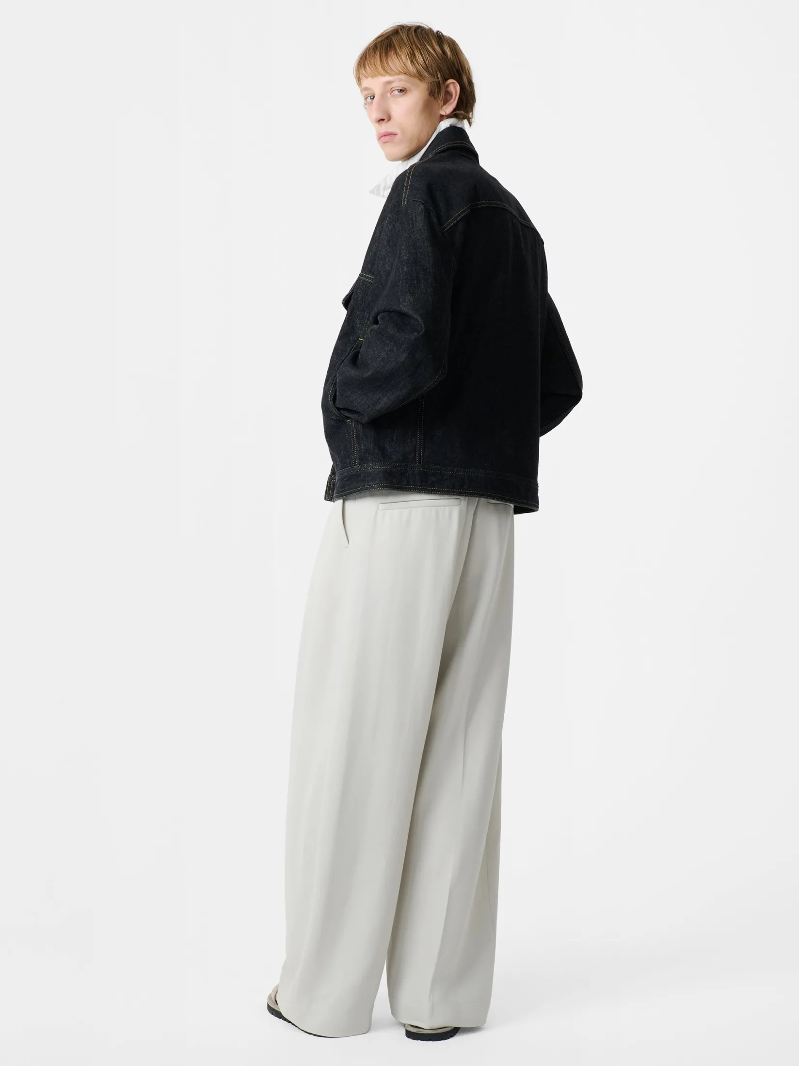 Online Studio Nicholson Stein Italian Denim Jacket Black