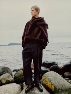 Online Studio Nicholson Tuck Pant Espresso Brown