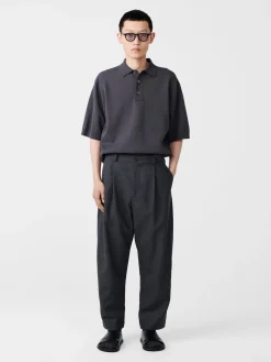 Online Studio Nicholson Tuck Tropical Wool Pant Tarmac