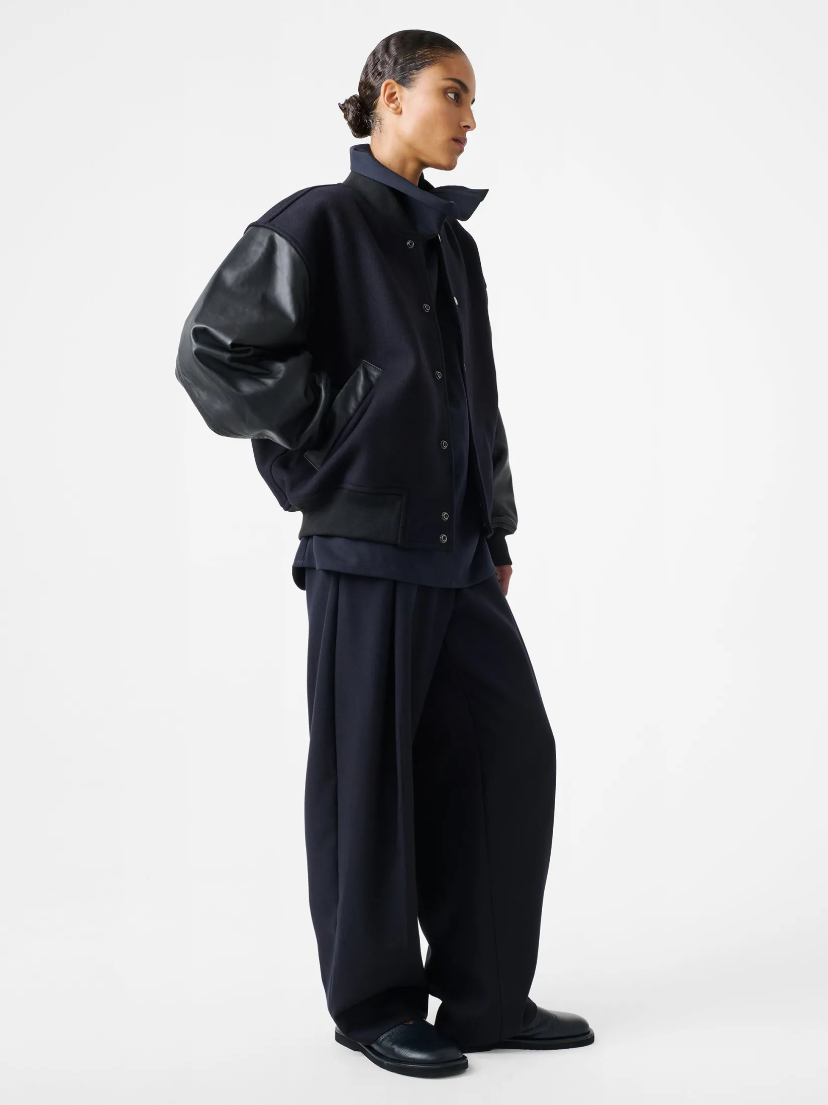 Fashion Studio Nicholson Vai Tropical Wool Pant Darkest Navy