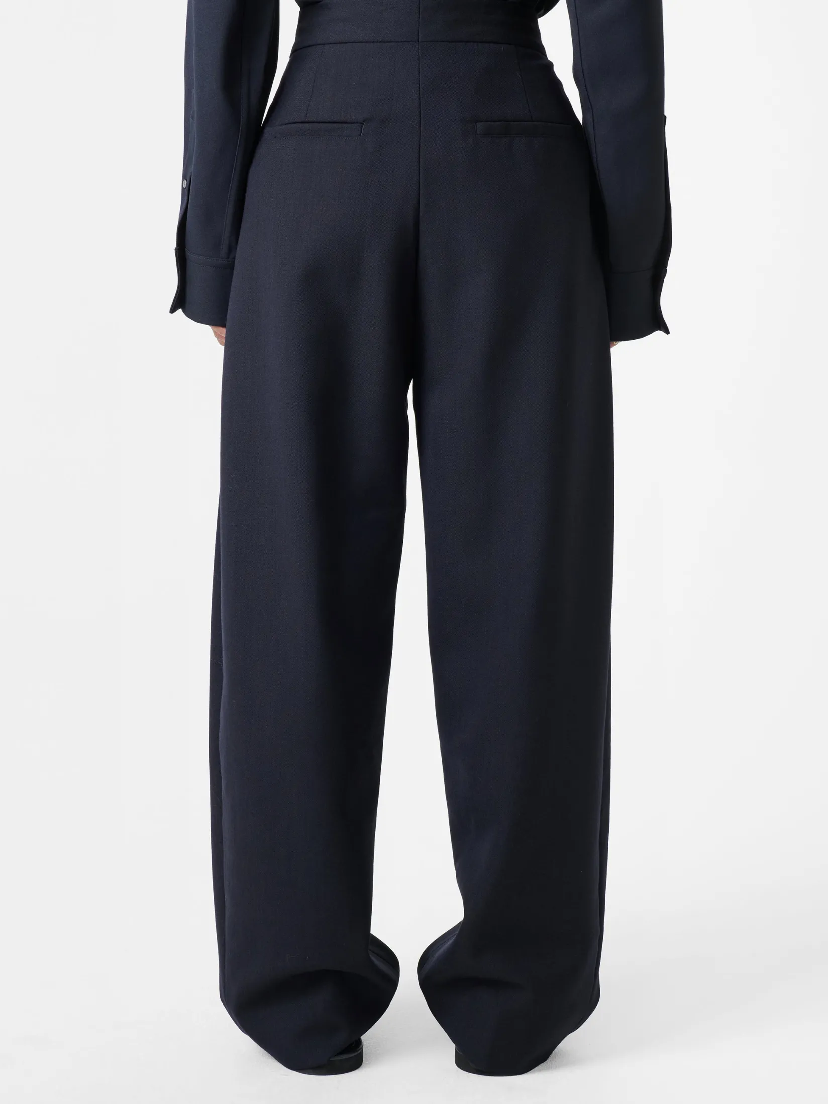 Fashion Studio Nicholson Vai Tropical Wool Pant Darkest Navy